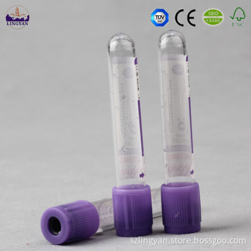 EDTA tube(lavender) test tube/edta blood collection vaccum tube